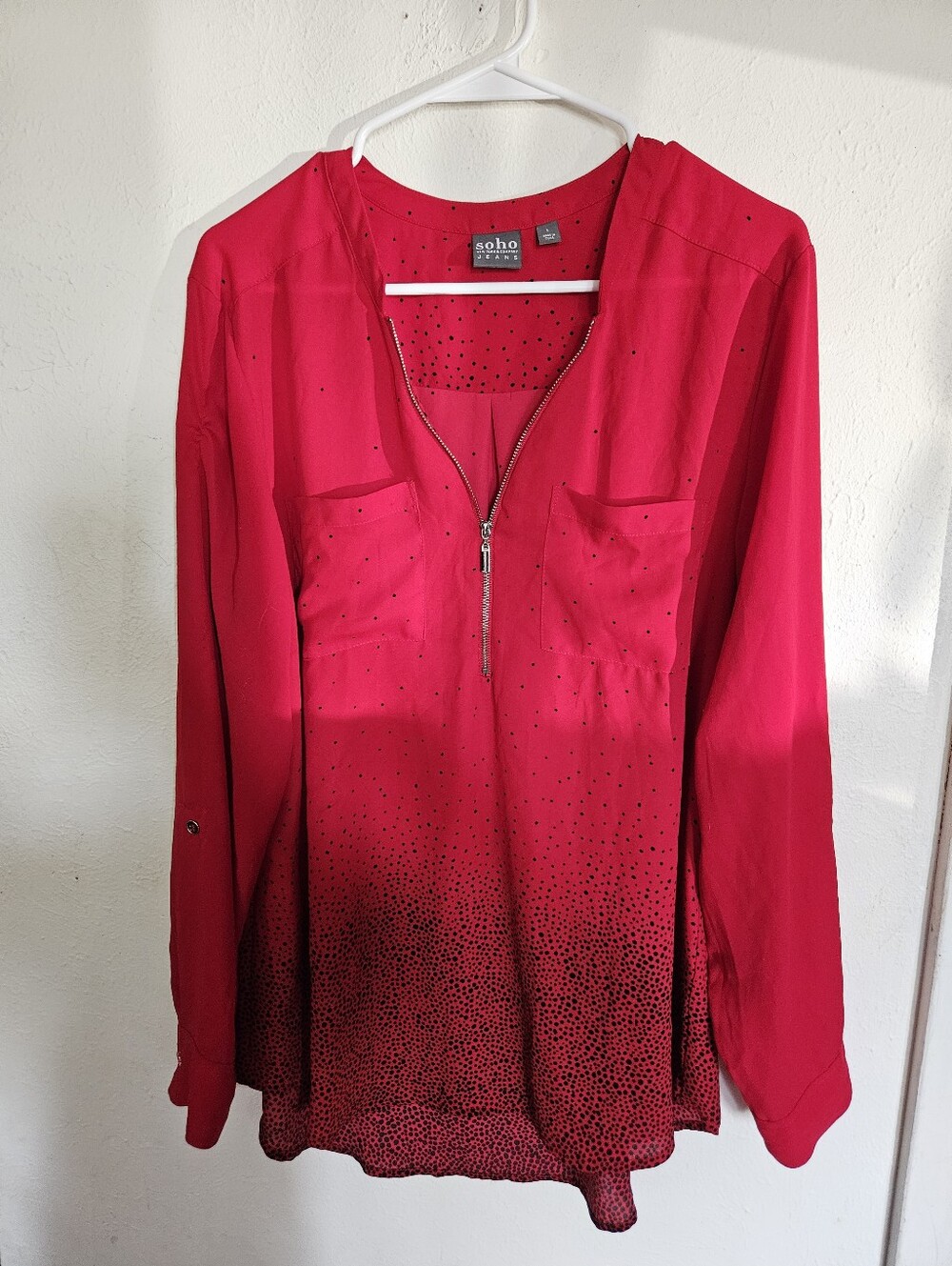 Soho Jeans Zipper Blouse